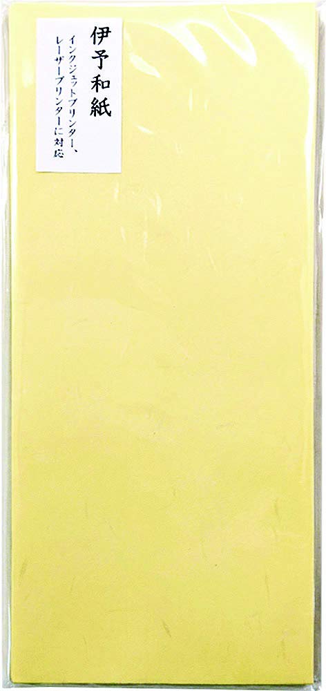 Ehime Paper Sakurashinokou Iyo Washi Size 10 Envelopes Per Co., Ltd. Envelopes, Gekka, Long, 4, Pack, Yellow, SEG-YE-10P