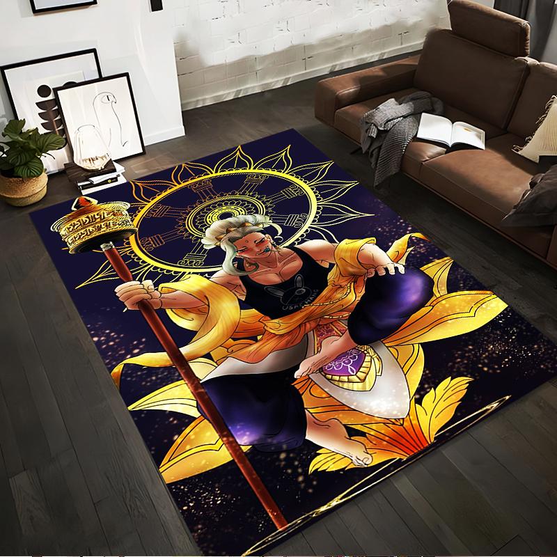 

Bold Warrior Carpet with Golden Mandala Design on Dark Background Suitable for use as an anti-slip for living room bedroom sofas 40x60cm( 15x23in )