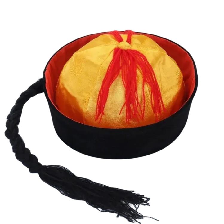 

Ancient Chinese Eunuch Hat Costume Accessory for Adults for Theater Performances and Cultural Event No. 6 жовтий