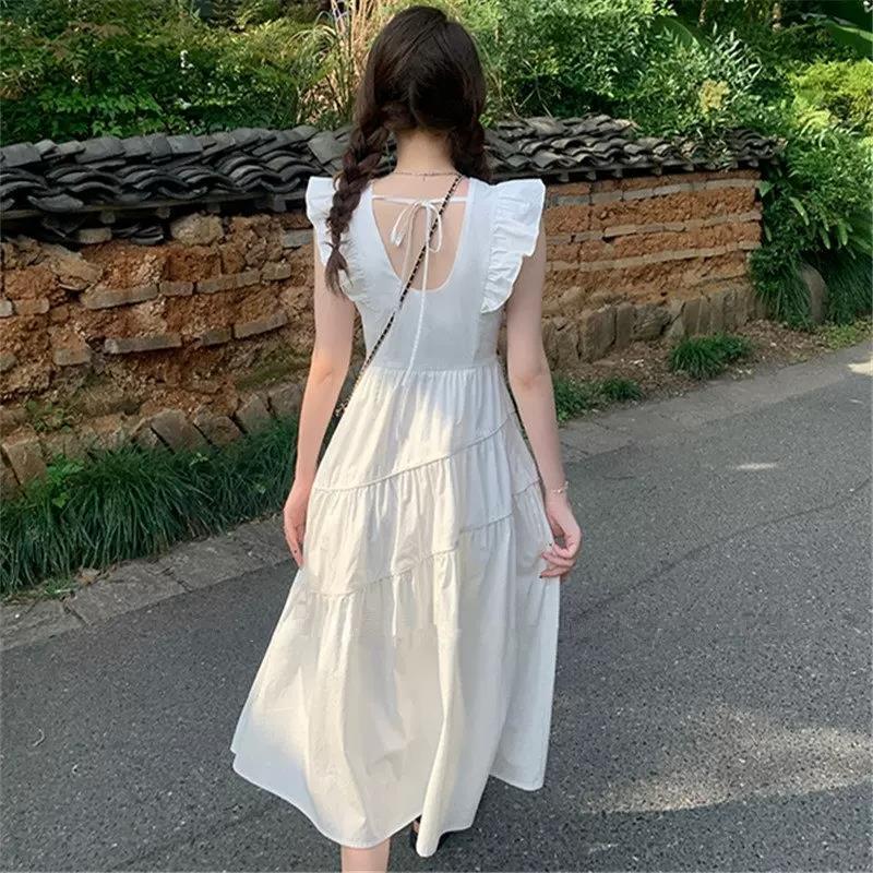 Summer Xiaofei Sleeve Loose Version Princess Dress New Sweet Temperament Meat Cover Dress French High-end Long Skirt