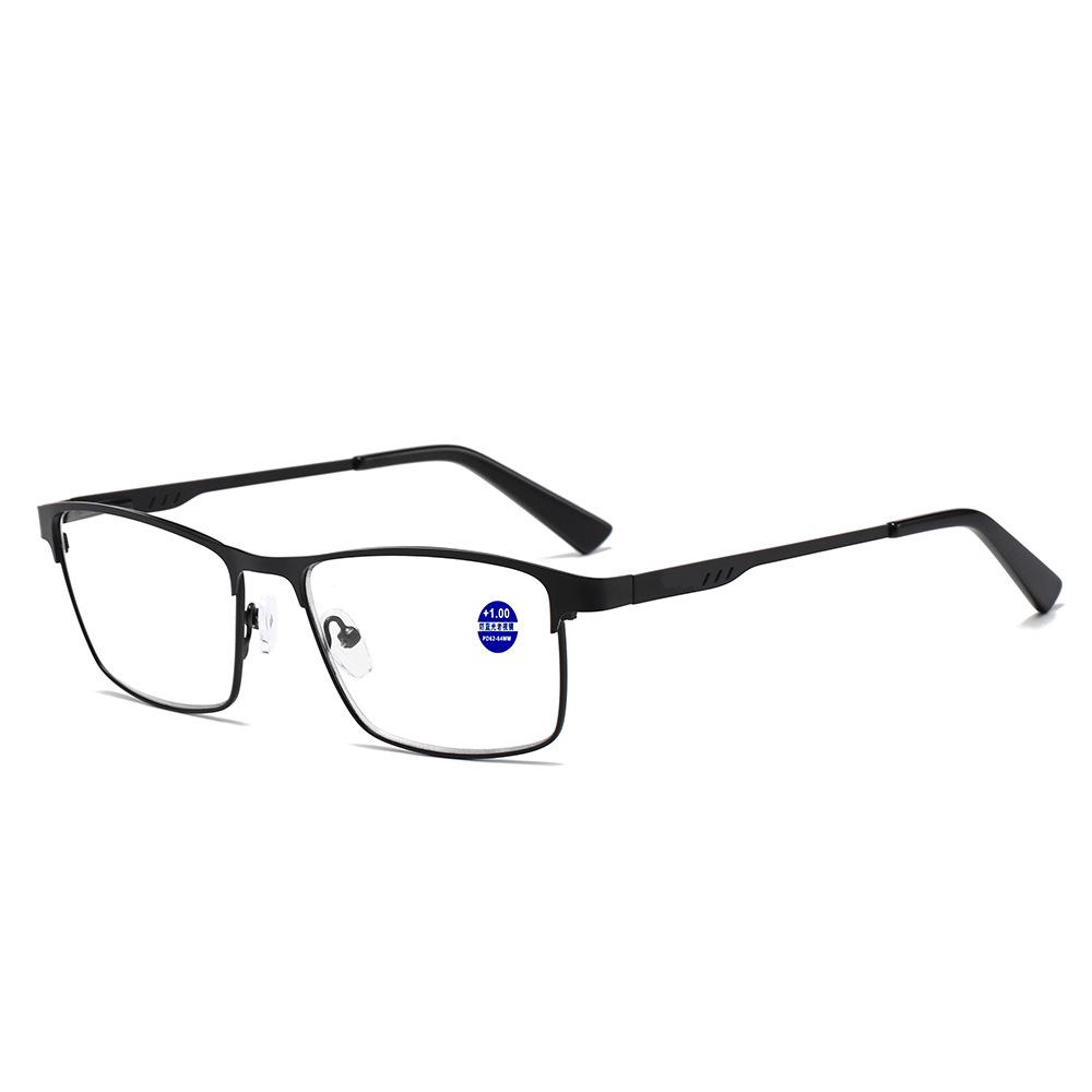 Metallrahmen Alterssichtigkeit Brille mit Federbügeln Lesebrille Business Brille für Mann Klassische Quadratische Weitsichtigkeitsbrille