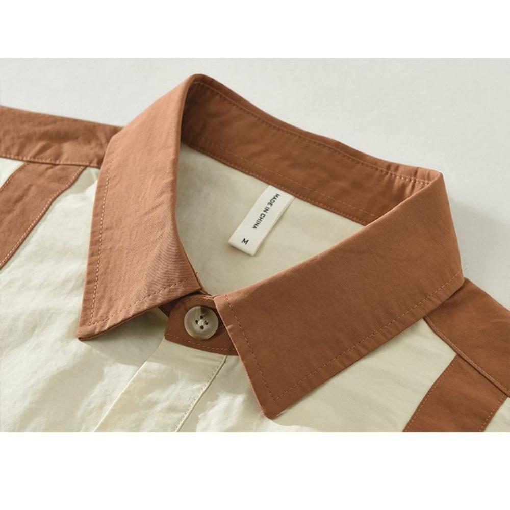 Summer New Spliced Short-sleeved Shirt for Men Fashion Casual and Versatile Literary Loose Thin Men's Cardigan