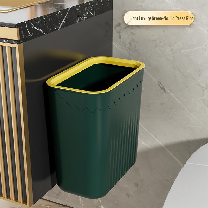 Wall-Mounted Sliding Lid Trash Can for Kitchen, Bathroom, and Living Room