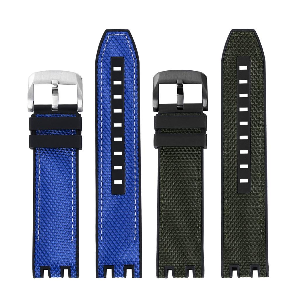 22mm High Quality Nylon Canvas Strap For Tissot MotoGP T-Sport Racing Series T115.417 T115.427A Rubber Bottom Watchband Bracelet