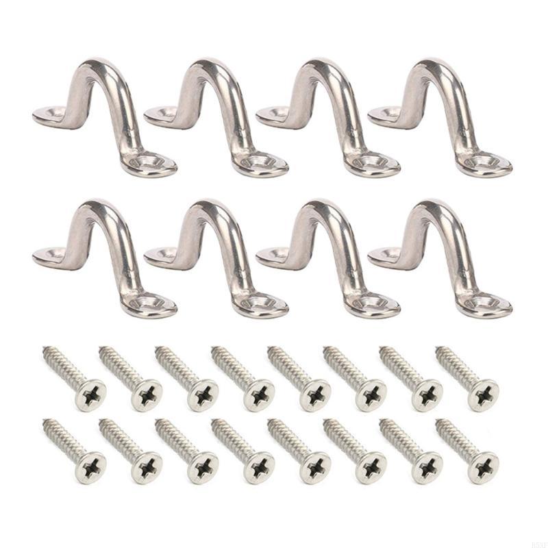2025 New 8pcs/10pcs Marine Top Pad Eye Tie Down Stainless Eye Straps Kayak Deck Loop