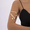 Gold Adjustable Armlet Fashion Jewelry Upper Arm Cuff Minimalist Bangle Arm Bracelet Tassel Armband