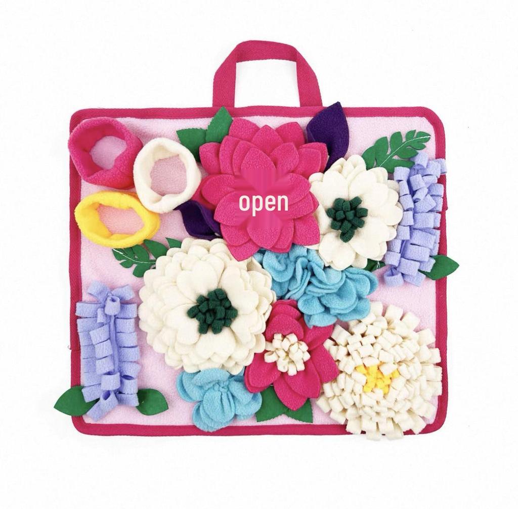 Pet Activity Pad: Energy-boosting Sniffing Mat for Dogs & Cats with Hidden Treats, Food Dispenser, and Toys