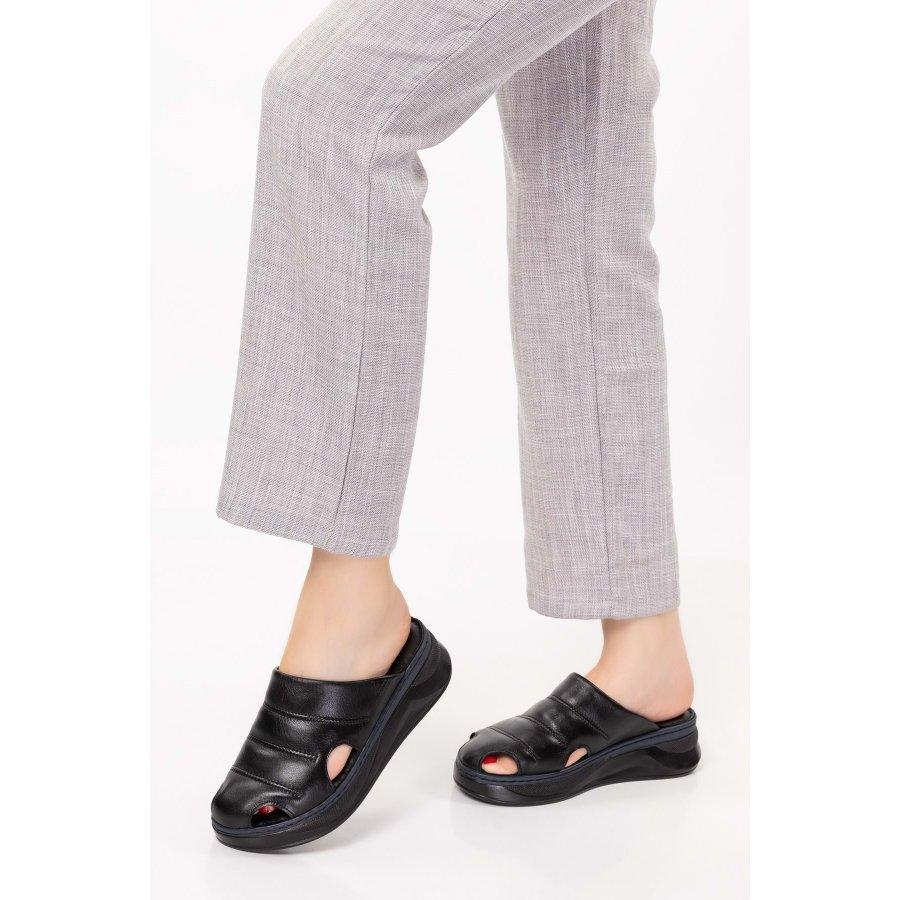 Women's Genuine Leather Anatomical Sole Casual Sabo Slippers