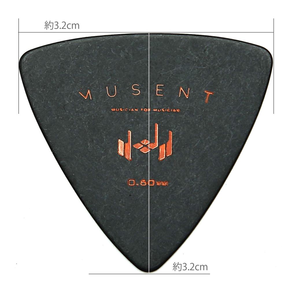 Musent Standard Triangle Thick Pack of Onigiri Made In Japan Picks, 1.0mm 30, Shape, Polyacetal, MSNTRPK0010-NBK-30P-01