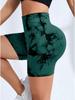 European & American Tie-Dye High-Waist Quick-Dry Yoga Shorts: Seamless, Elastic, Hip-Lifting, Fitness-Ready