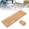 2.4G Wireless Keyboard Mouse Set Handcrafted Full Bamboo Keyboard and Mouse Combo with USB Receiver