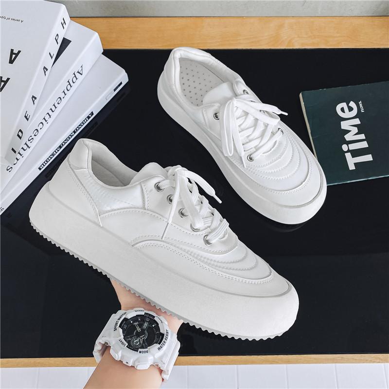 

модные массивные кроссовки мужские модные вулканизированные туфли на шнуровке повседневная обувь обувь на платформе для мужчин белые туфли tenis masculino 2024 44 белый