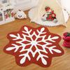 Christmas Snowflake-shaped Carpet - Durable and Washable for Living Room Floor Mat, Bedroom Side Rug, Home Decoration