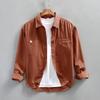 Camicie Cargo a Manica Lunga Stile Giapponese per Uomo Primavera Autunno Top Largo Cotone Puro Doppie Tasche Camicia Rossa Giubbotti Casual Sottili