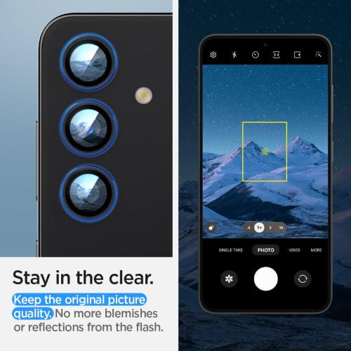 Spigen Galaxy S24 Camera Protection Film Black 2 Sets with Installation Kit High Transmittance 9H Hardness Shockproof Compatible with Galaxy S24 Lens