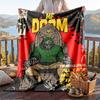 Warm Flannel Blanket DOOM Pattern, Lightweight Comfortable Throw Blanket for Bed Sofa Use