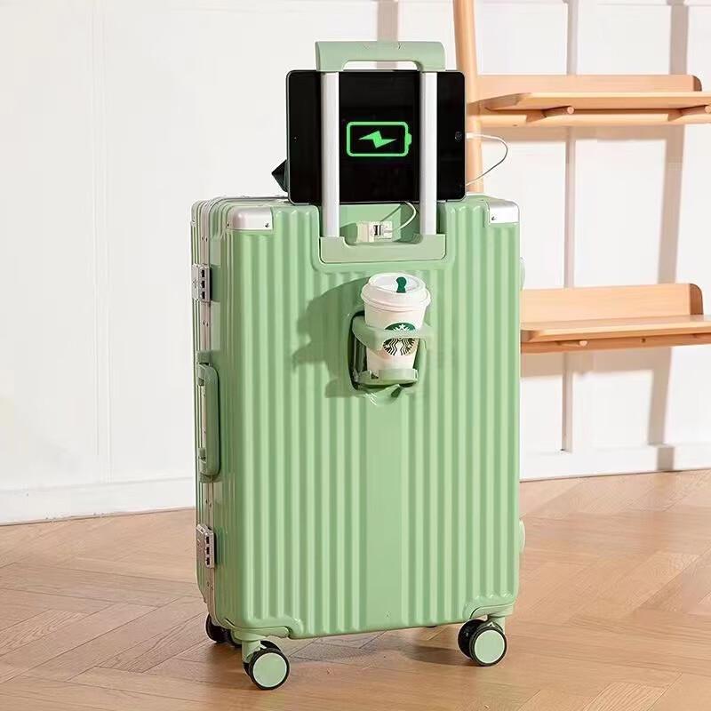 OEING Aluminum Frame Hardside Trolley Suitcase 24 Inch