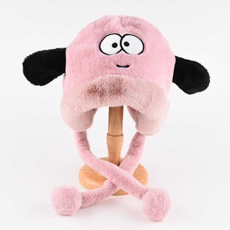 Mütze Damen Winter Warm Ohrenschutz Gestrickte Überziehmütze Sturmhaube Hut Band Doppelnutzung Plüsch Blitzmütze