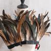 2 Meters/Strip Rooster Tail Cloth Edge Chicken Feather Cloth Strip Performance Dress Skirt Cloth With Shawl Feather Decoration Clothing Accessories