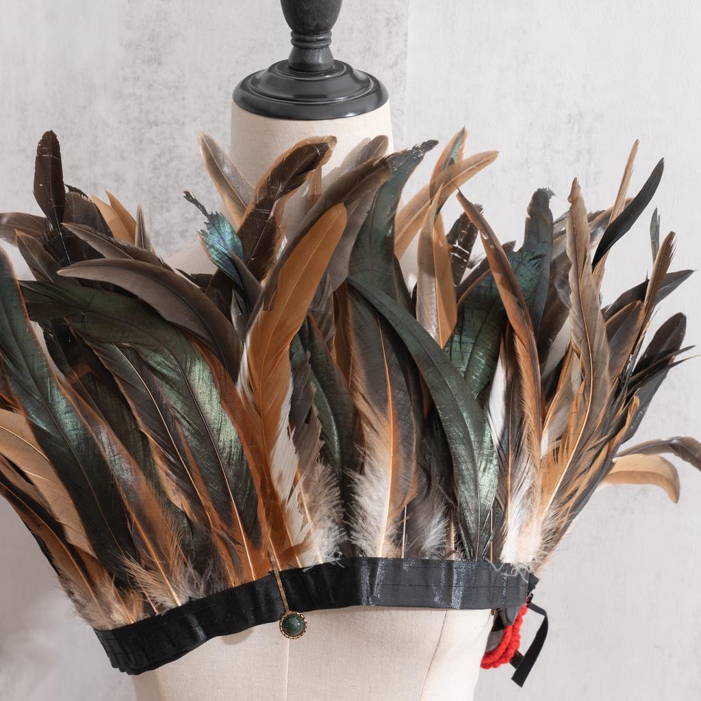 2 Meters/Strip Rooster Tail Cloth Edge Chicken Feather Cloth Strip Performance Dress Skirt Cloth With Shawl Feather Decoration Clothing Accessories