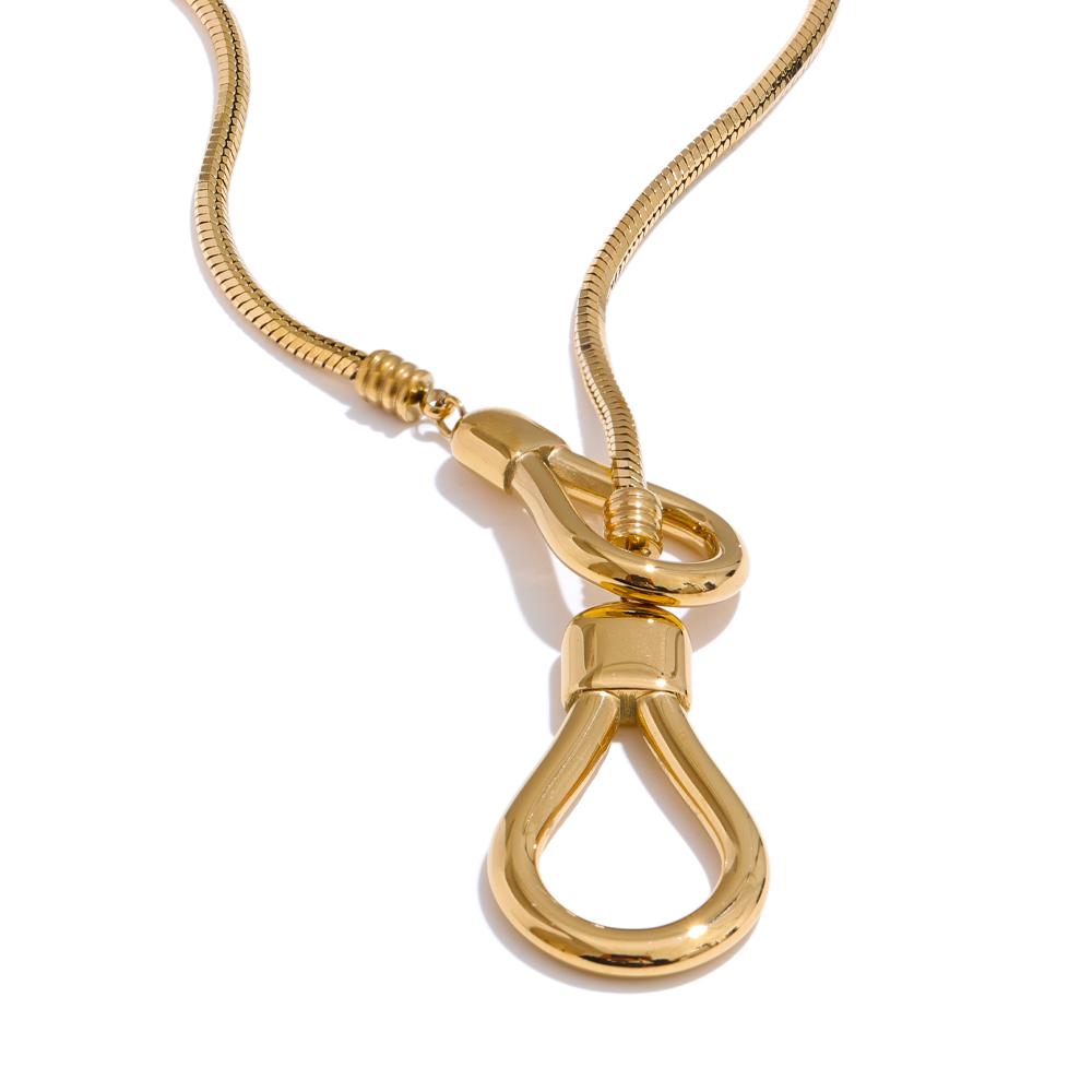 

Yhpup Distinctive Stainless Steel Fashion Creative Thicker Pendant Necklace Gold Platinum Color Tarnish Resistant Metal Jewelry