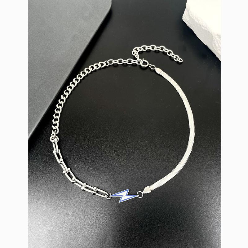 Stainless Steel Geometric Chain Necklace For Men And Women With Polished Finish