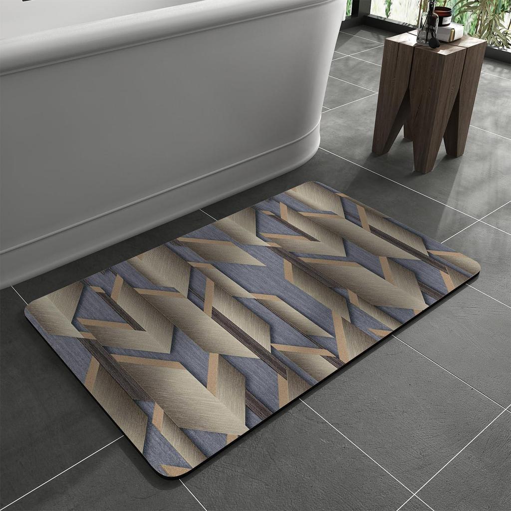 Elegant Non-Slip, Quick-Dry Bathroom Mat - Water-Absorbent, Dirt-Resistant, Easy-Clean Foot Pad for Toilet Entrance