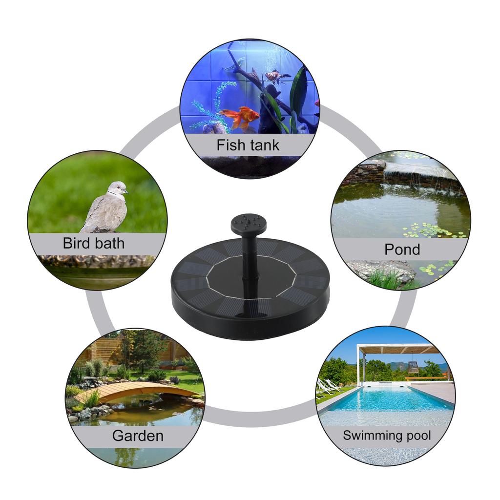 Solar Fountain Floating Pump Water Feature Garden Pool Bird Bath Pond Outdoor Solar Fountain Pump Kit Outdoor Water Pond Decor