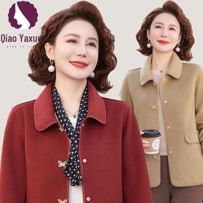 Frühling & Herbst 2025 Stilvoller Wollmantel für Frauen mittleren Alters - Große Größe, Reversdesign, Alter 50+