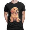 Cute Golden Retriever Graphic 100 Cotton TShirt Gloden Retirever Tops Tees For Unisex