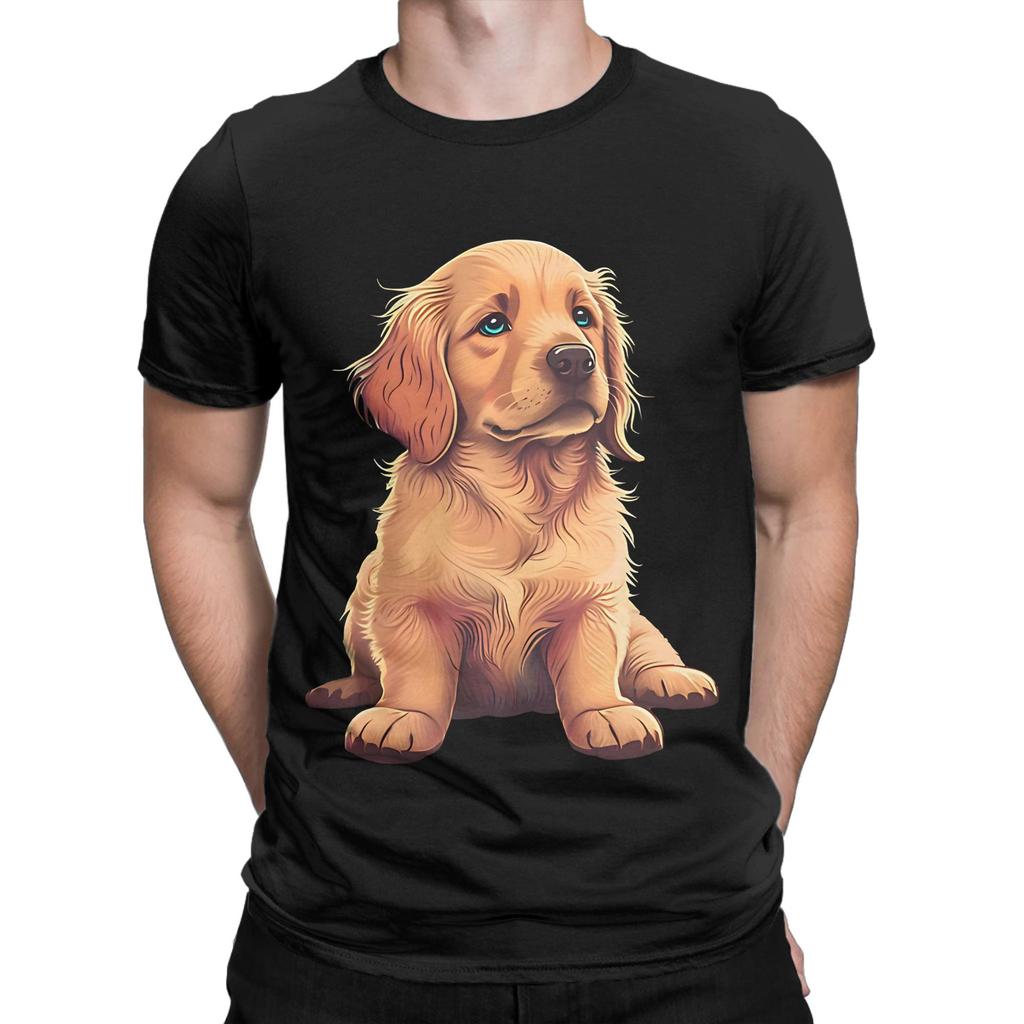 Cute Golden Retriever Graphic 100 Cotton TShirt Gloden Retirever Tops Tees For Unisex