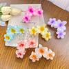 Korean Candy Color Flower Hair Claw Women Girls Flowers Shark Clip Sweet Large Gradient Crab Clamp Barrettes Hair Accessories