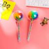 Creative 0.5mm Lollipop Gel Pen Sweet Black Ink Colored Bowknot Round Hair Ball Pens Office School Stationary Writing Supplies