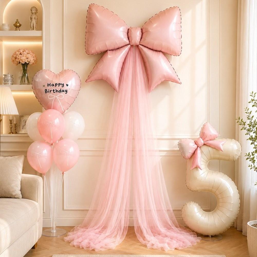 40 Inch Large Number Balloon Set DIY Bowknot Design Foil Balloon Set  Party Atmosphere Setup
