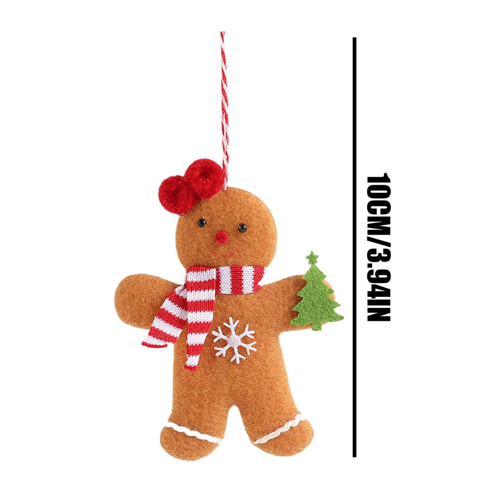 Gingerbread Man Christmas Decorations Cute Cartoon Festive Felt Holiday Decor Tree Ornaments Gingerbread Pendants For Dining