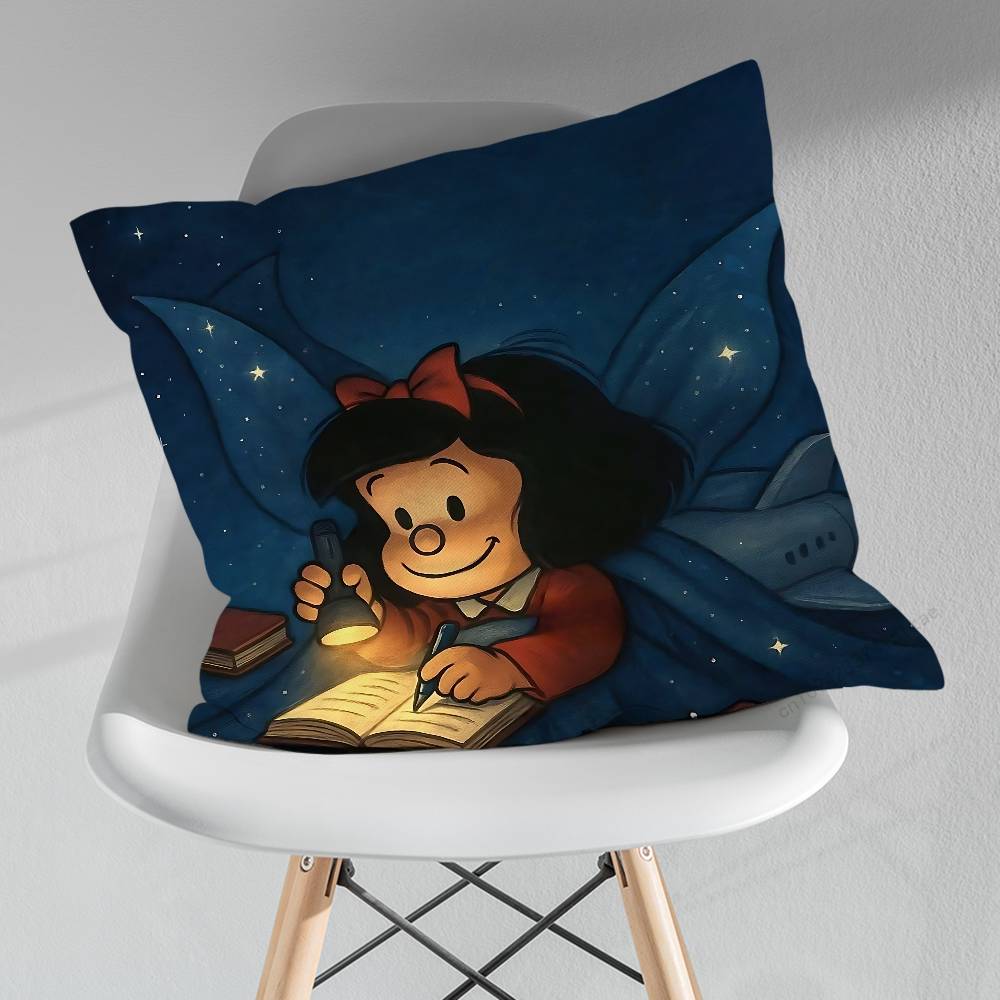 Cute MMafaldas Comics pillow over living room sofa cushion cover home decoration bedroom room bed pillow cover