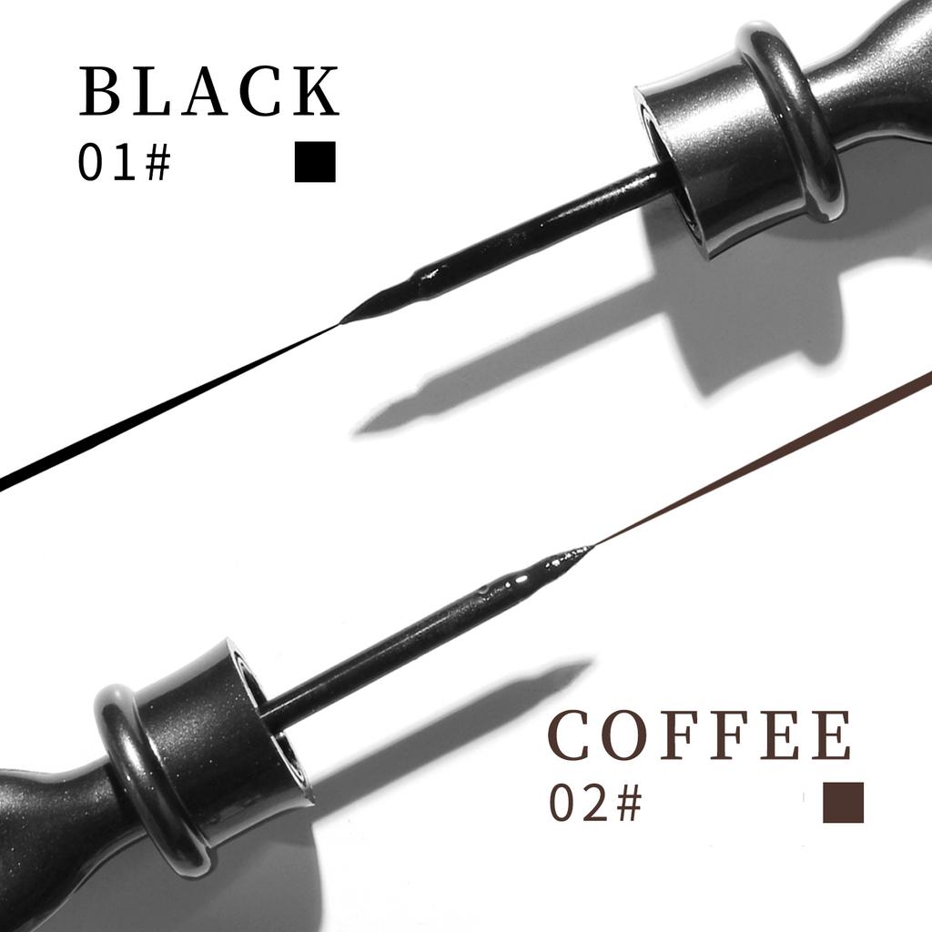 Feather Eyeliner Waterproof Long Lasting Non-Smudge Quick Dry Extremely Fine Black Brown