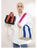 Korean Color Block Canvas Handbag Women's Fashion, Large & Small Sizes, Work & Casual Crossbody Bag