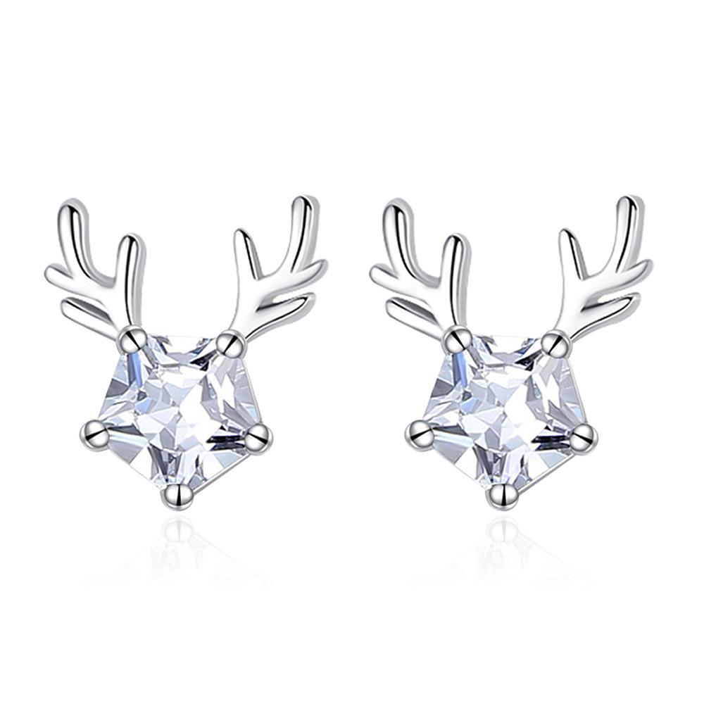 Yilu Has You Female Forest Style Small Ins Style Antlers Five-pointed Star Fashionable Elk Earrings
