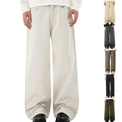 Mens Straight Leg Jeans Baggy Lightweight Wide Leg Denim Pants Casual Fashion Vintage Bell Bottom Jeans Men