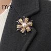 Flower Lapel Pin Oil Dripping Rhinestone Brooch, Faux Pearl Pin, Women Suit Brooch Sweater Cardigan Coat Clothing Accessories, Jewelry Gift