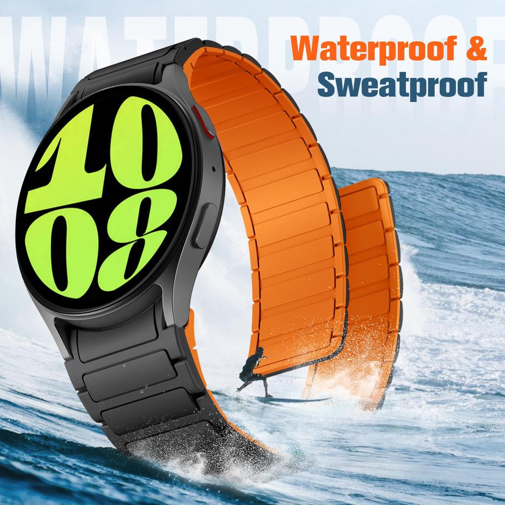Magnetic Silicone Strap for Samsung Galaxy Watch 7 FE 6 5 4 44mm 40mm 5 Pro Original Wristband for Watch 6 Classic 47 43mm Band