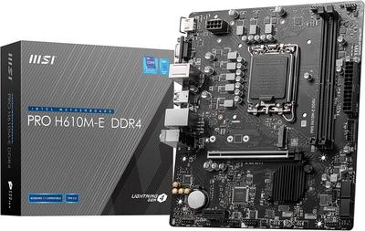 MSI Motherboard for Beginners [Amazon Exclusive Model] PRO H610M-E DDR4 14th/13th/12th Generation Intel (LGA1700) Compatible 1xPCI-e 4.0 X16 Micro-ATX