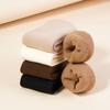 Winter Thickened Plus Velvet Warm Socks Women's Solid Color Cotton Socks Earth Tone Simple Mid-tube Socks