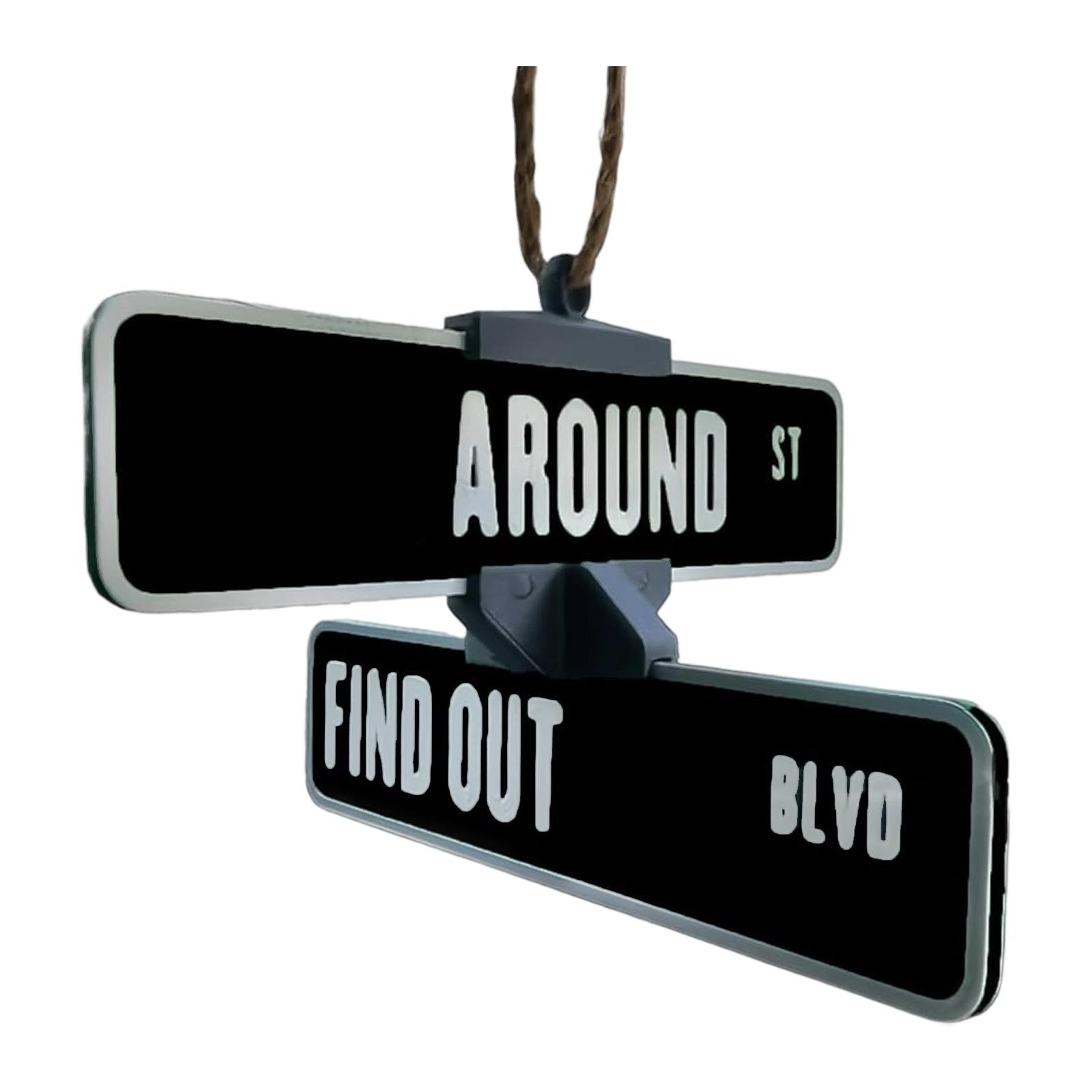 

3D Outdoor Road Sign Car Decoration Pendant Toy One Size чёрный