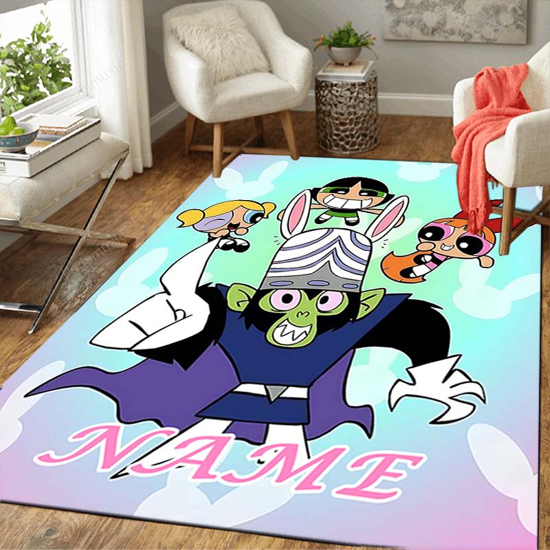 Custom 1Pc Powerpuff Girls Adventure Rug Office Carpet Indoor Outdoor Entrance Doormat Nonslip Soft And Comfortable Living Room D491517