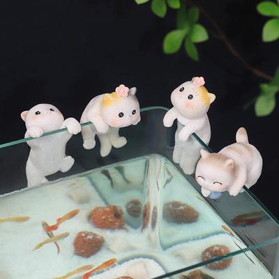 Çizgi Film Kedi Akvaryum Süsleri: Yaratıcı Akvaryum Süsleri & Saksı Aksesuarları