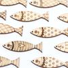 40PCS Blank Wooden Fish Cutouts Sea Animal DIY Crafts Fish Shape Wood Slice Rustic Hand Carved Fish Wall Decor Garden Patio