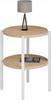 Round Loft Nightstand With Shelf 35X35X46 Cm Metal White