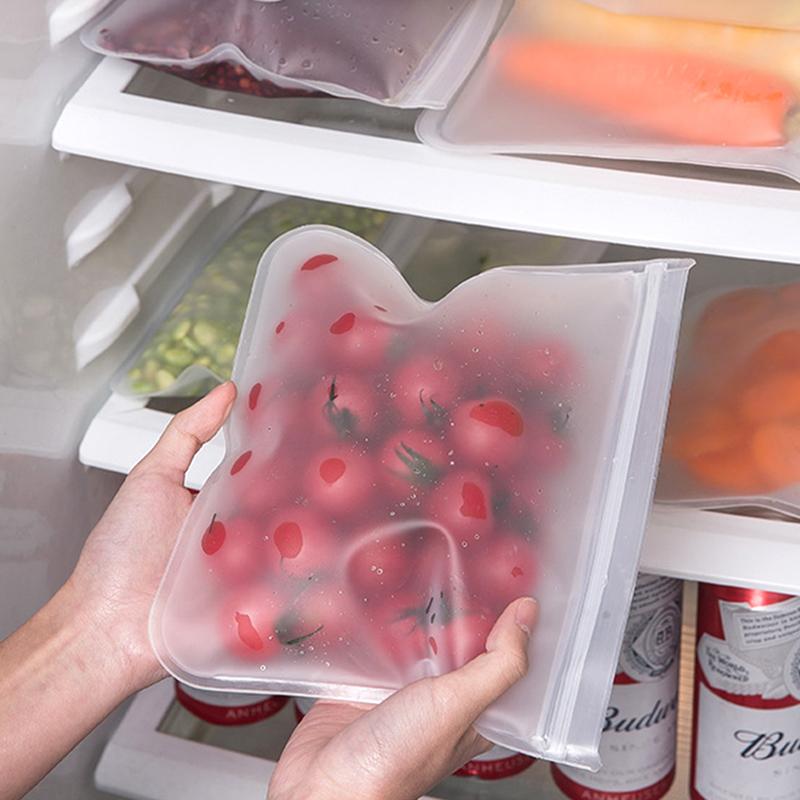Silicone Food Storage Containers Leakproof Containers Reusable Stand Up Zip Shut Bag Cup Fresh Bag Food Storage Bag Fresh Wrap